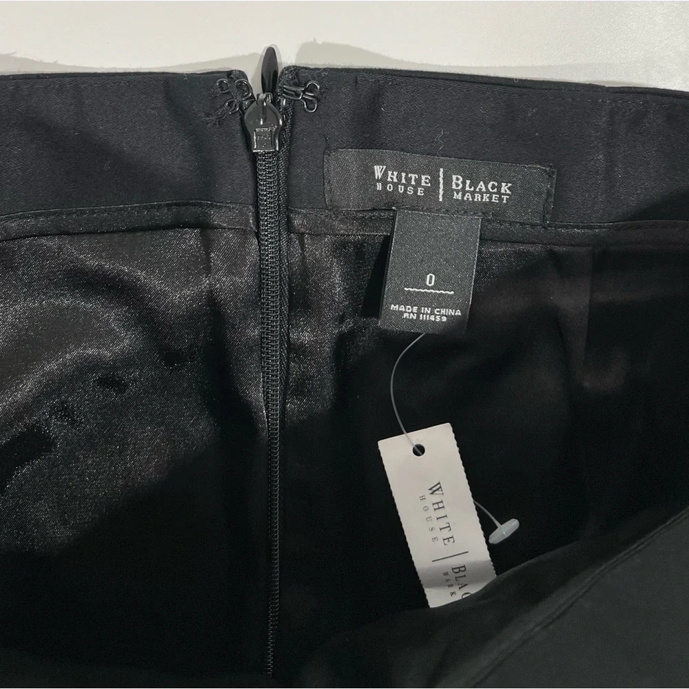 Nwt White House Black Market WHBM Black & White Floral Embroidered Skirt Size 0 - Picture 4 of 5
